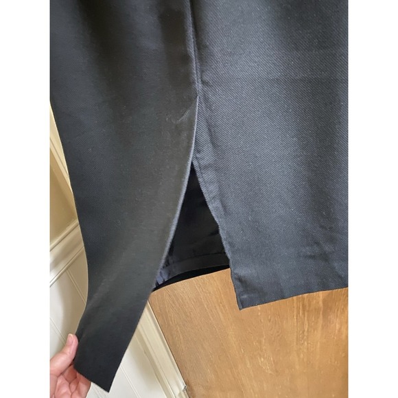 Vintage Lucia Wool Blend Black Ribbed Maxi Pencil Skirt Sz 6 Elastic Back - Picture 5 of 12